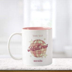 Mallorca Spain pink summer holiday Two-Tone Coffee Mug