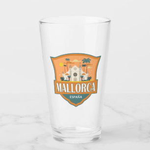 Mallorca Spain Travel Retro Badge Glass