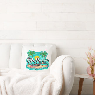 Mallorca Tropical Beach Travel Throw Pillow