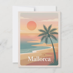 Mallorca vintage minimalistic postcard