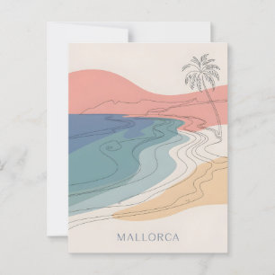 Mallorca vintage minimalistic  postcard