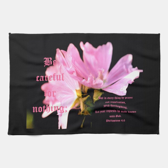 Mallow Bouquet Philippians 4:6 Kitchen Towel (Horizontal)