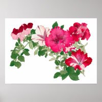 Mallow flower , vintage Japanese art