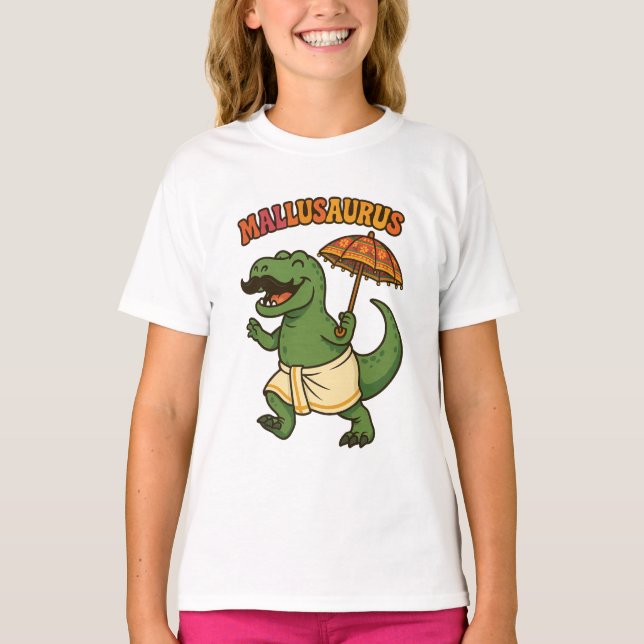 mallusaurus baby dino kerala T-Shirt (Front)