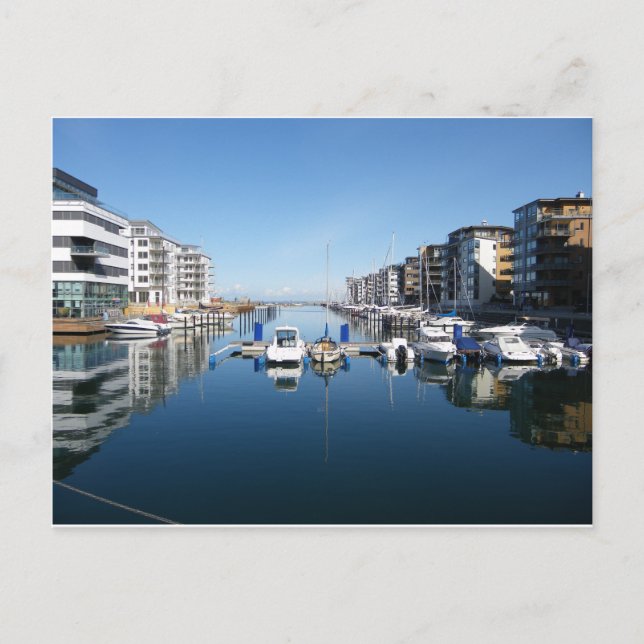 Malmo Marina Sweden Sunny Photo Postcard (Front)
