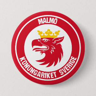 Malmö Round Emblem 3 Inch Round Button