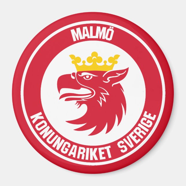 Malmö Round Emblem Magnet (Front)