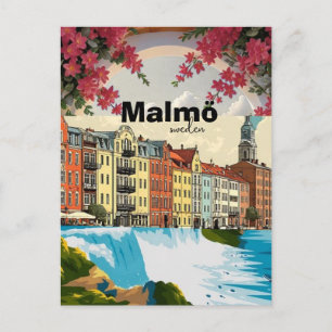 Malmö Sweden Travel Poster Holiday Postcard