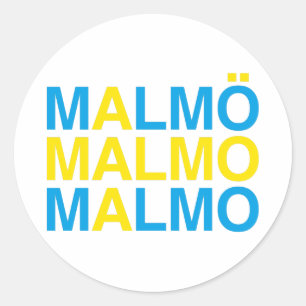 MALMO Swedish Flag Classic Round Sticker