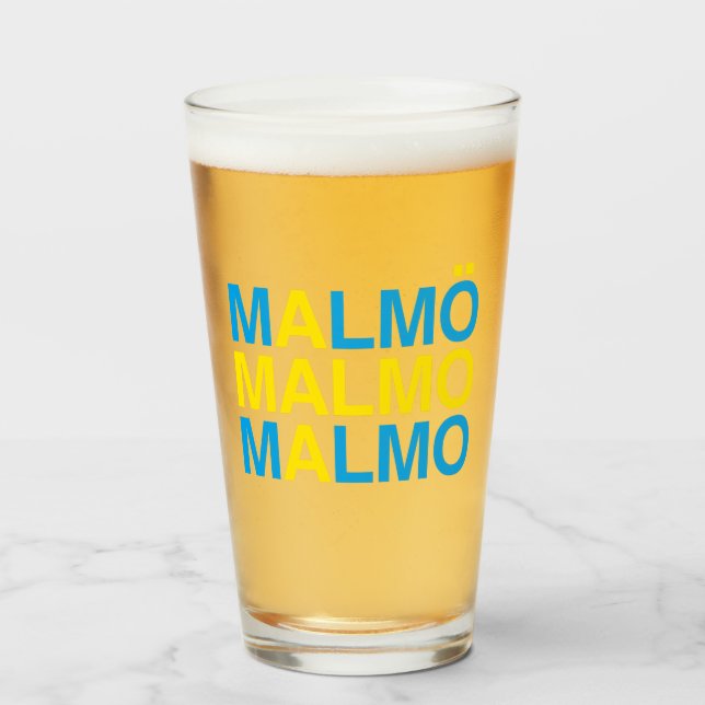 MALMO Swedish Flag Glass (Front Filled)