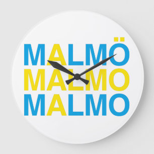 MALMO Swedish Flag Large Clock