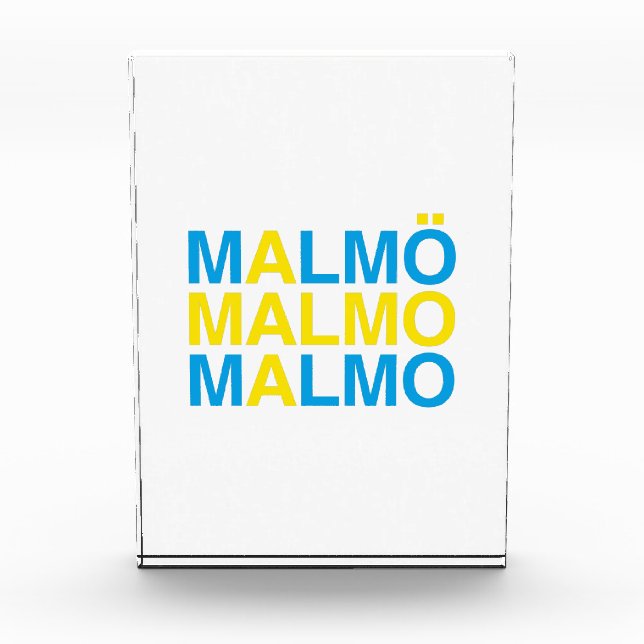 MALMO Swedish Flag Photo Block (Front)