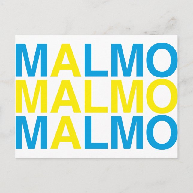 MALMO Swedish Flag Postcard (Front)