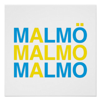 MALMO Swedish Flag Poster
