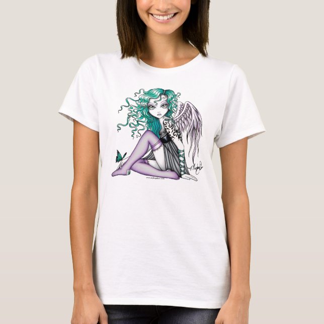 "Malory" Cute Tattoo Violet Angel Tank Top (Front)