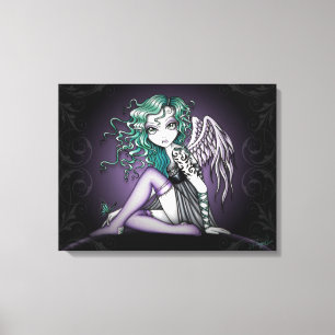 "Malory" Tatouage vert mignon toile Angel Imprimer