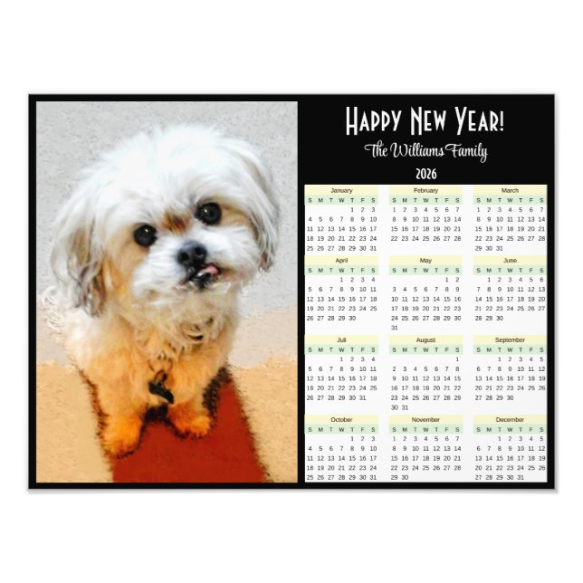 Malshi 2026 Calendar Photo Print (Front)