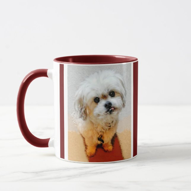 Malshi Chien Maroon Mug Personnalisé (Gauche)