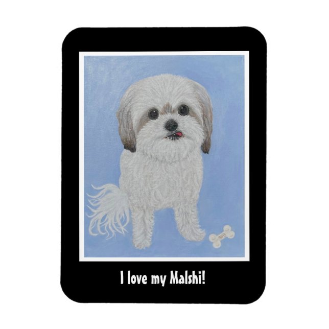 Malshi Dog Flexible Photo Magnet (Vertical)