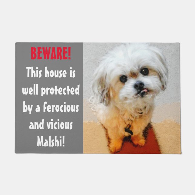 Malshi Dog Large Doormat (Front)