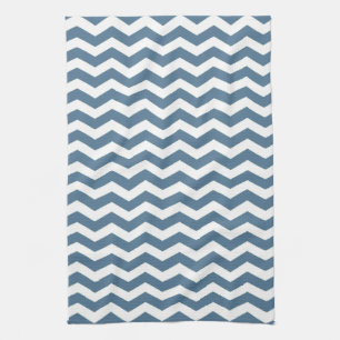 Malta Blue Wave Chevron Kitchen Towel