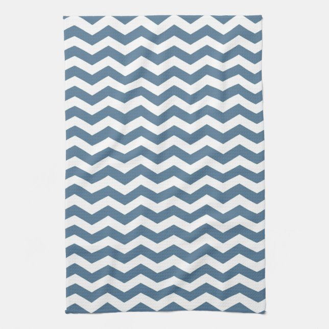 Malta Blue Wave Chevron Kitchen Towel (Vertical)