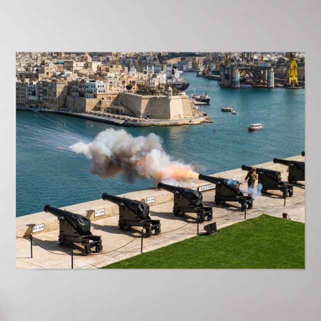 Malta Cannon Fire Saluting Battery Valletta Poster (Front)