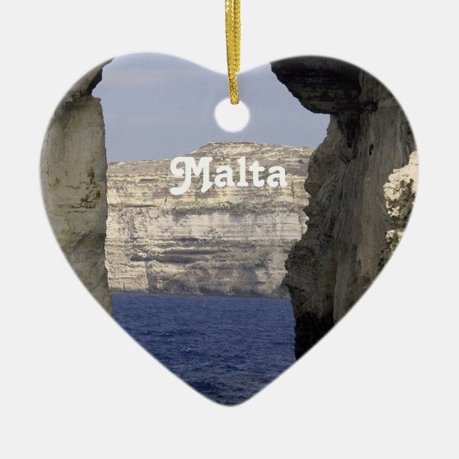 Malta Coast Ceramic Ornament (Front)