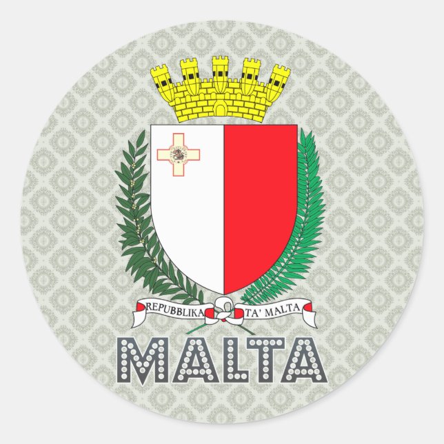 Malta Coat of Arms Classic Round Sticker (Front)