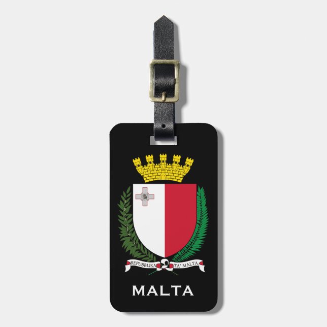 Malta* Coat of Arms Luggage Tag (Front Vertical)