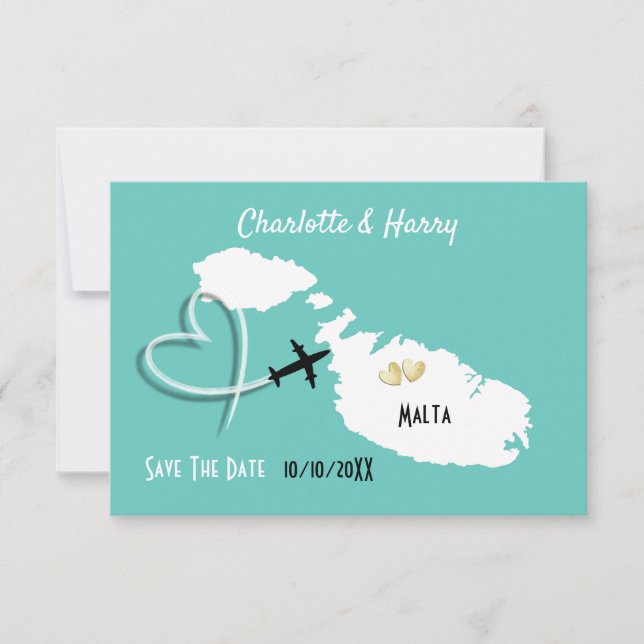 Malta Destination Weddings Abroad Save The Date (Front)