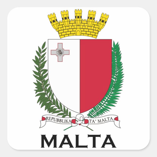 MALTA - emblem/coat of arms/symbol/flag Square Sticker (Front)