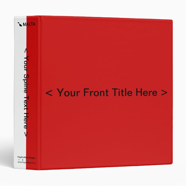 Malta Flag Binder (Front/Spine)