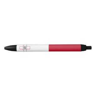 Malta flag black ink pen