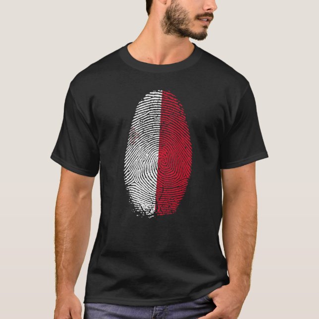 Malta Flag Fingerprint It is in my DNA  for Maltes T-Shirt (Front)