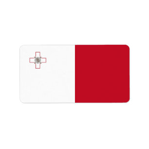 Malta flag label