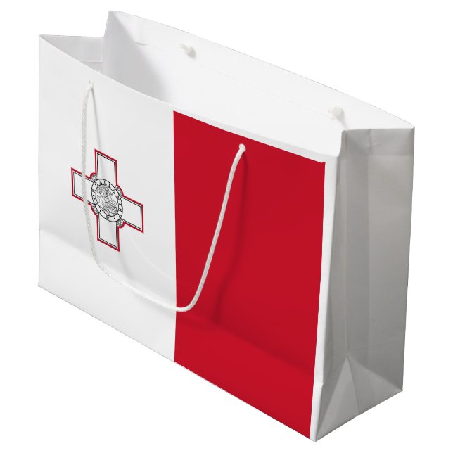 Malta Flag Large Gift Bag (Front Angled)