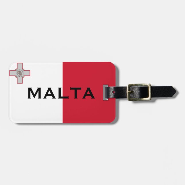 Malta Flag Luggage Tag (Front Horizontal)