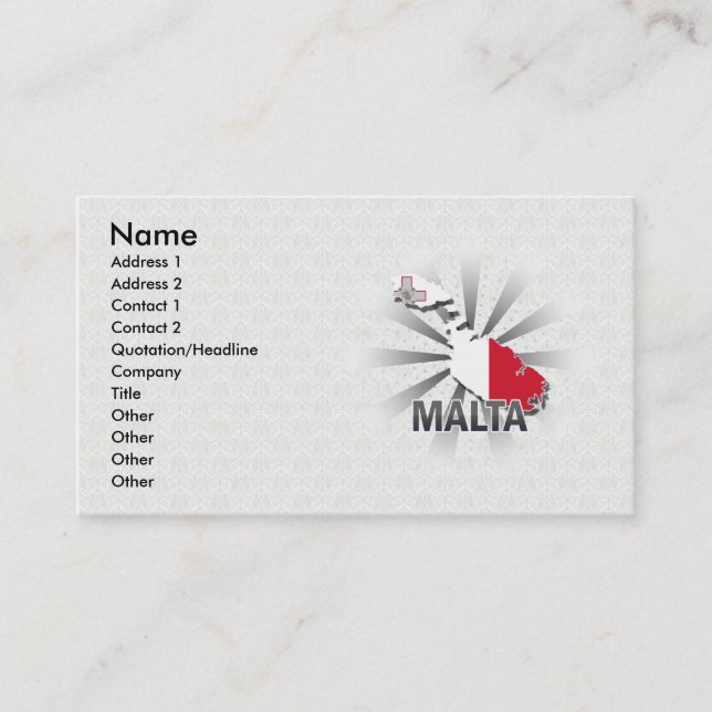 Malta Flag Map 2.0 Business Card (Front)