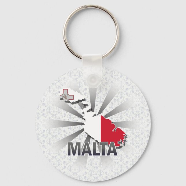 Malta Flag Map 2.0 Keychain (Front)