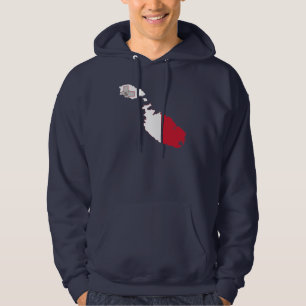 Malta flag map hoodie