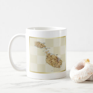 Malta Flag + Map Mug