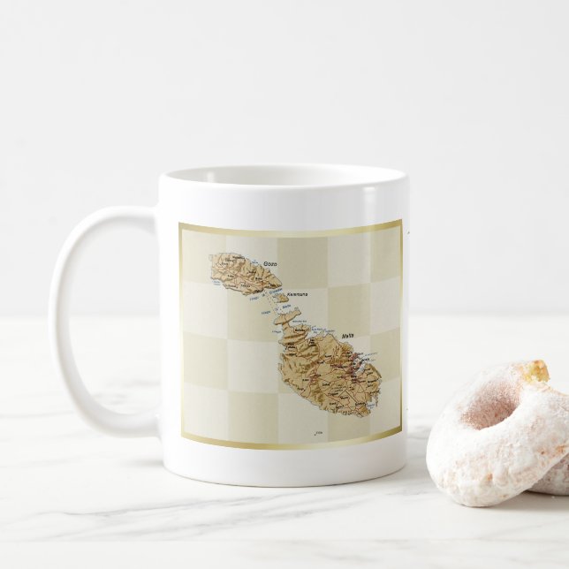 Malta Flag + Map Mug (With Donut)