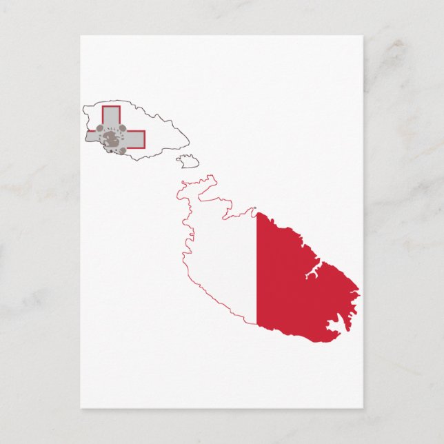 Malta flag map postcard (Front)