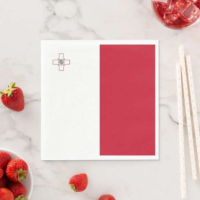 Malta flag napkin (Insitu)
