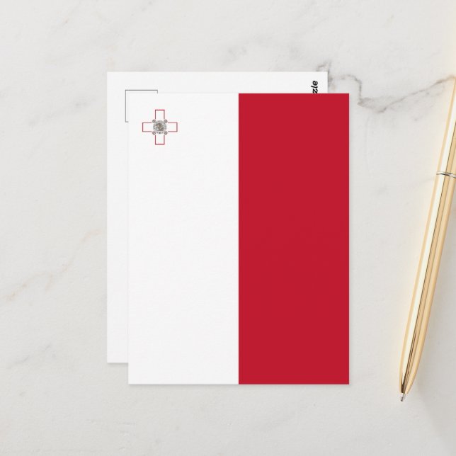 Malta flag postcard (Front/Back In Situ)