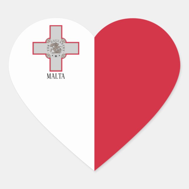 Malta Flag Splendid Patriotic Heart Sticker (Front)