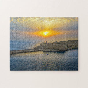 Malta Harbour Sunset. Jigsaw Puzzle