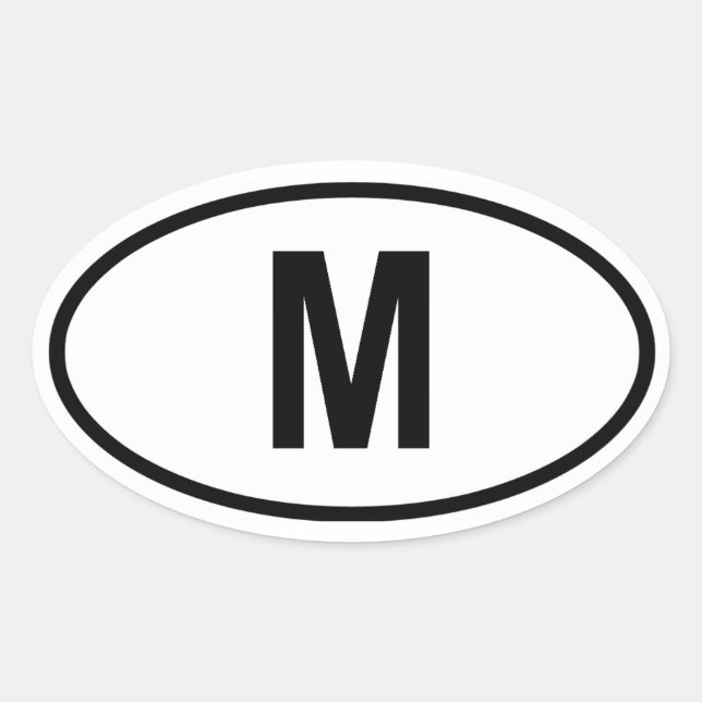 Malta "M" Oval Sticker (Front)