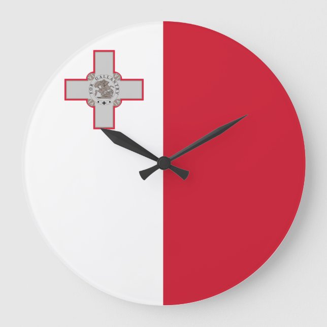Malta (Maltese) Flag Large Clock (Front)